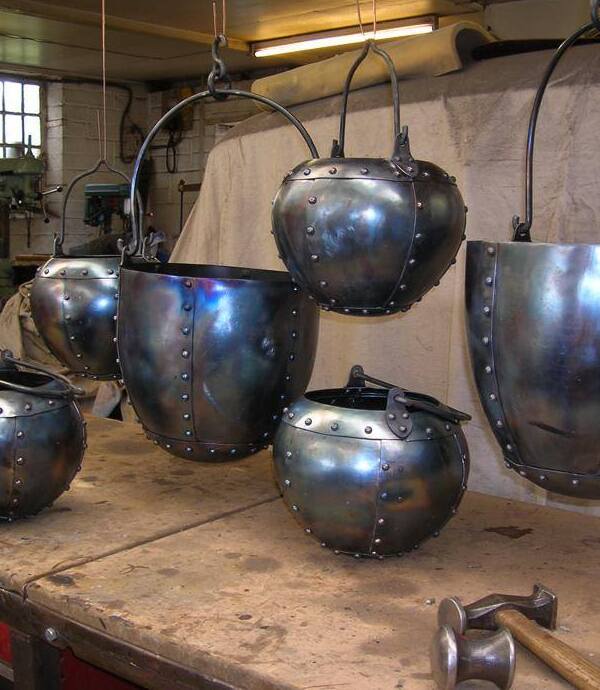 Hand-raised riveted cauldrons made for the film Robin Hood
