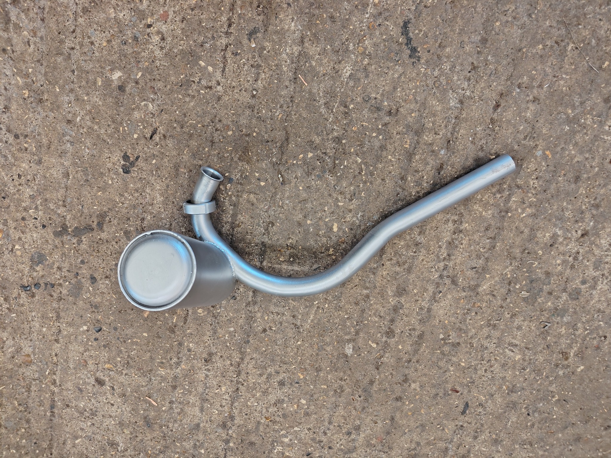 Complete fabricated motorcycle exhaust system with silencer