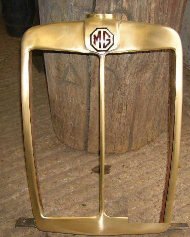 Brass MG radiator grille restored to bright