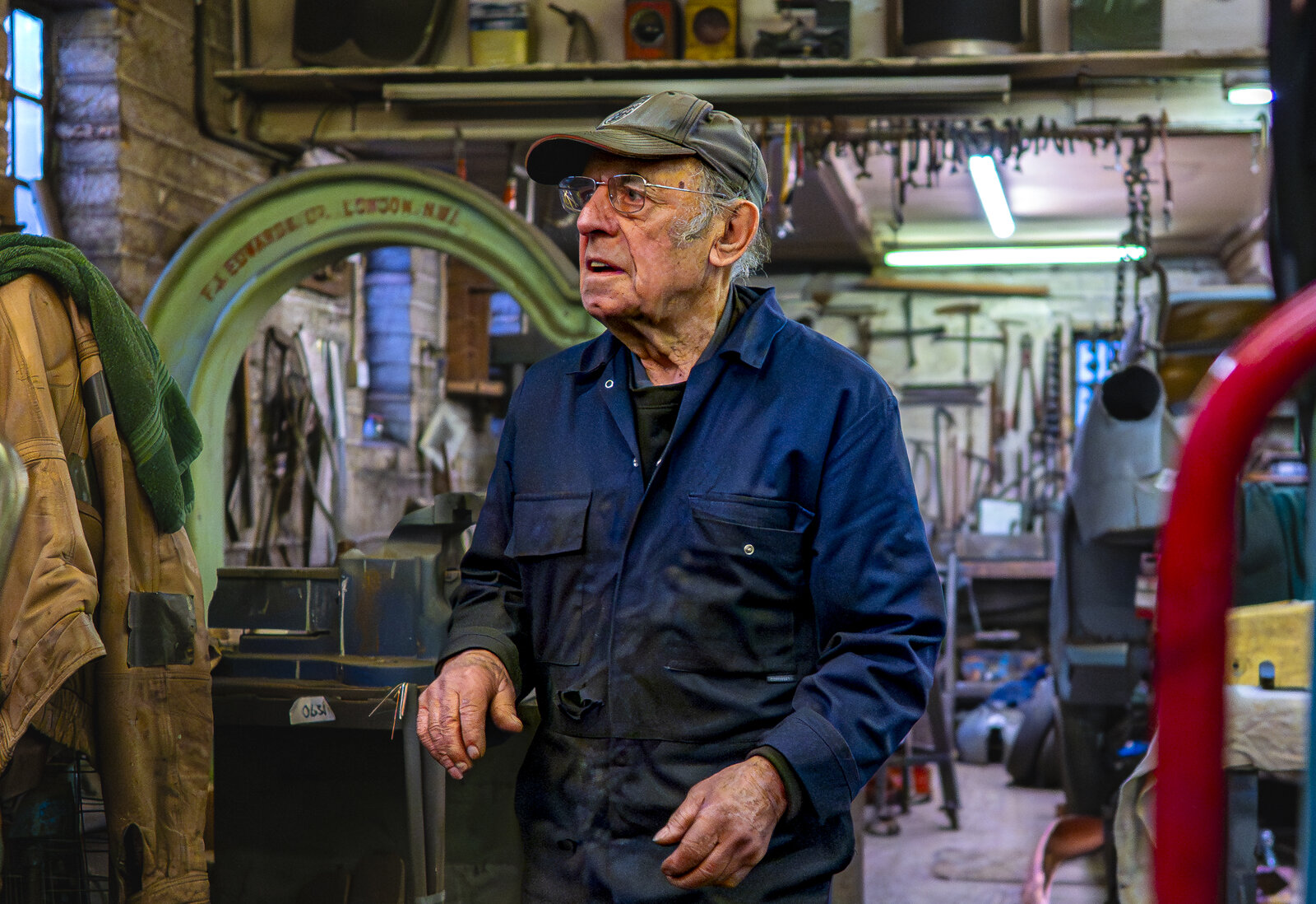 The founder on the floor of the Eversley workshop