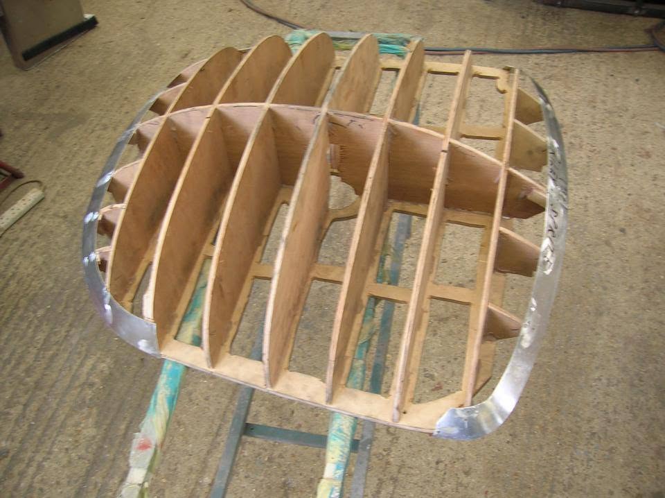 Wooden former used to shape metal