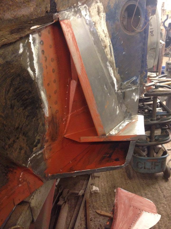 New metal welded into a rusted sill
